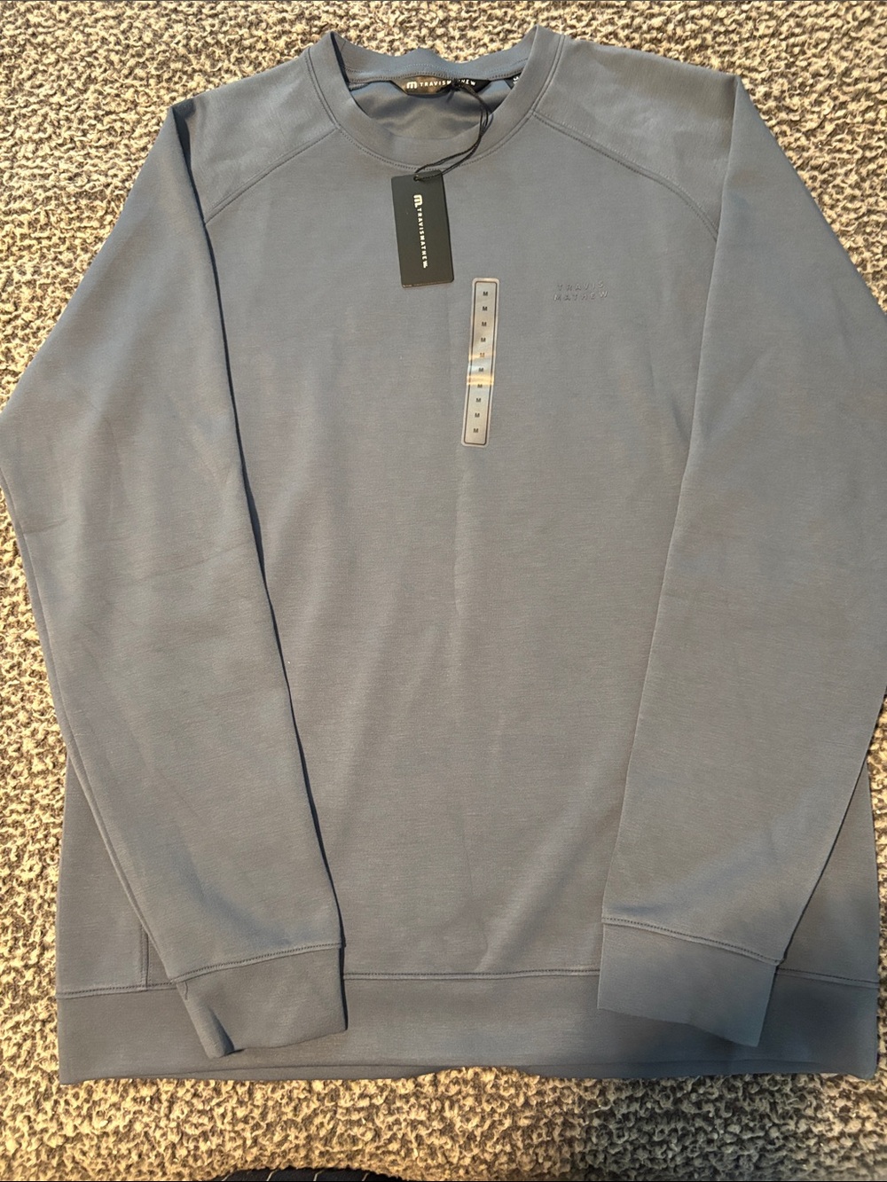 Travis Mathew Men’s Size M Fire Cloud Crew in Blue NWT!